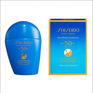 代购：资生堂 新艳阳系列 蓝胖子黄字保湿防晒乳 50ml spf50