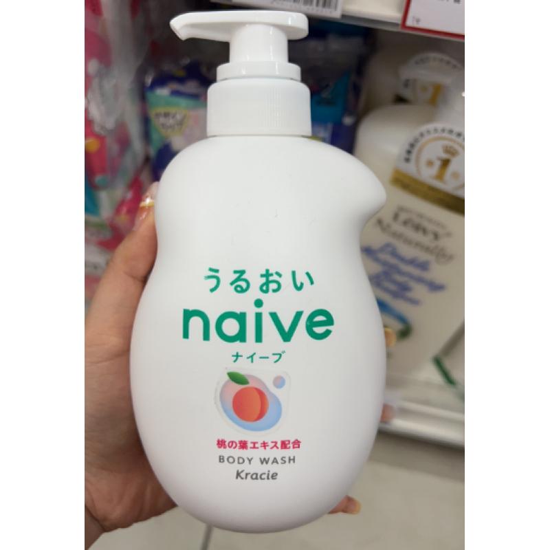 肌美精Kracie naive 新款按压泡沫式沐浴露 530ml（桃子味）