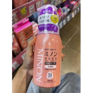 蜜浓MINON 敏感肌肤氨基酸保湿沐浴泡泡 紫标款 500ml