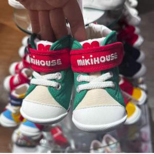 代购：MIKIHOUSE 日本制柜台款 一段学步鞋 红绿白拼色 多尺码可选（10-9324-689）