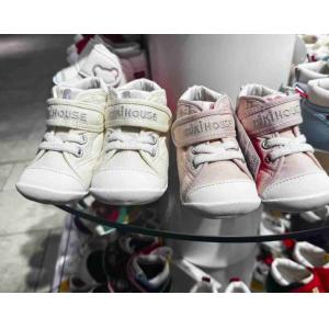 代购：MIKIHOUSE 日本制柜台款 一段学步鞋 粉色米色 多尺码可选（10-9301-495）