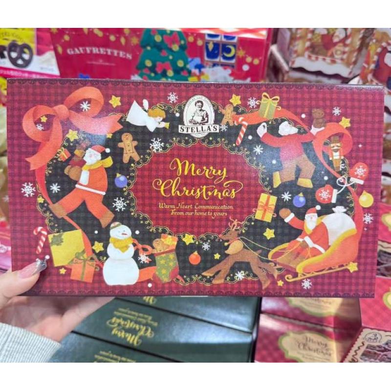 日本STELLAS 圣诞限定 饼干巧克力长方形礼盒 11枚入（任意路线可发）